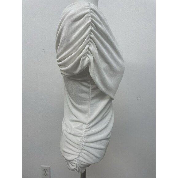 Red By BKE White One Shoulder Asymmetric Gathered Top Womens Size M - Picture 3 of 15